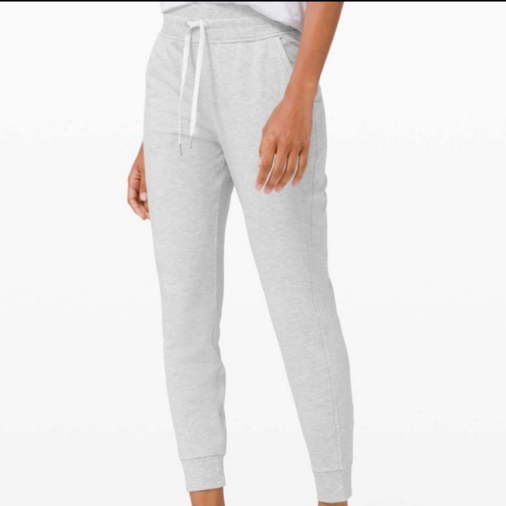 Light Gray Lululemon Warm Down Joggers